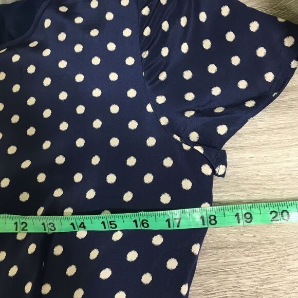 MADEWELL BROADWAY & BROOME 100% SILK NAVY POLKA DOT MINI DRESS‎ 8 PREPPY - Picture 6 of 11
